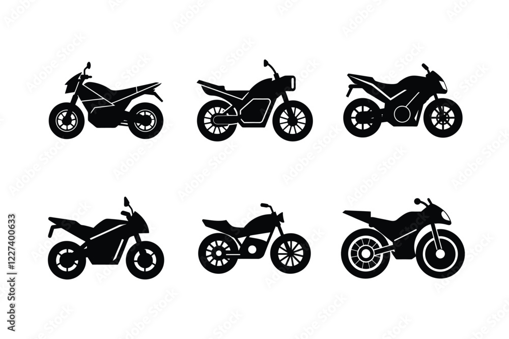 Obraz premium Modern electric bike silhouette isolated on white background