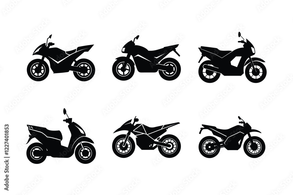 Obraz premium Electric bike silhouette isolated on white clean background