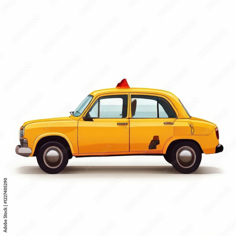 the AI Image Generator, Yellow Taxi Cab Illustration with Minimalistic Design the AI Image Generator, Yellow Taxi Cab Illustration with Minimalistic Design