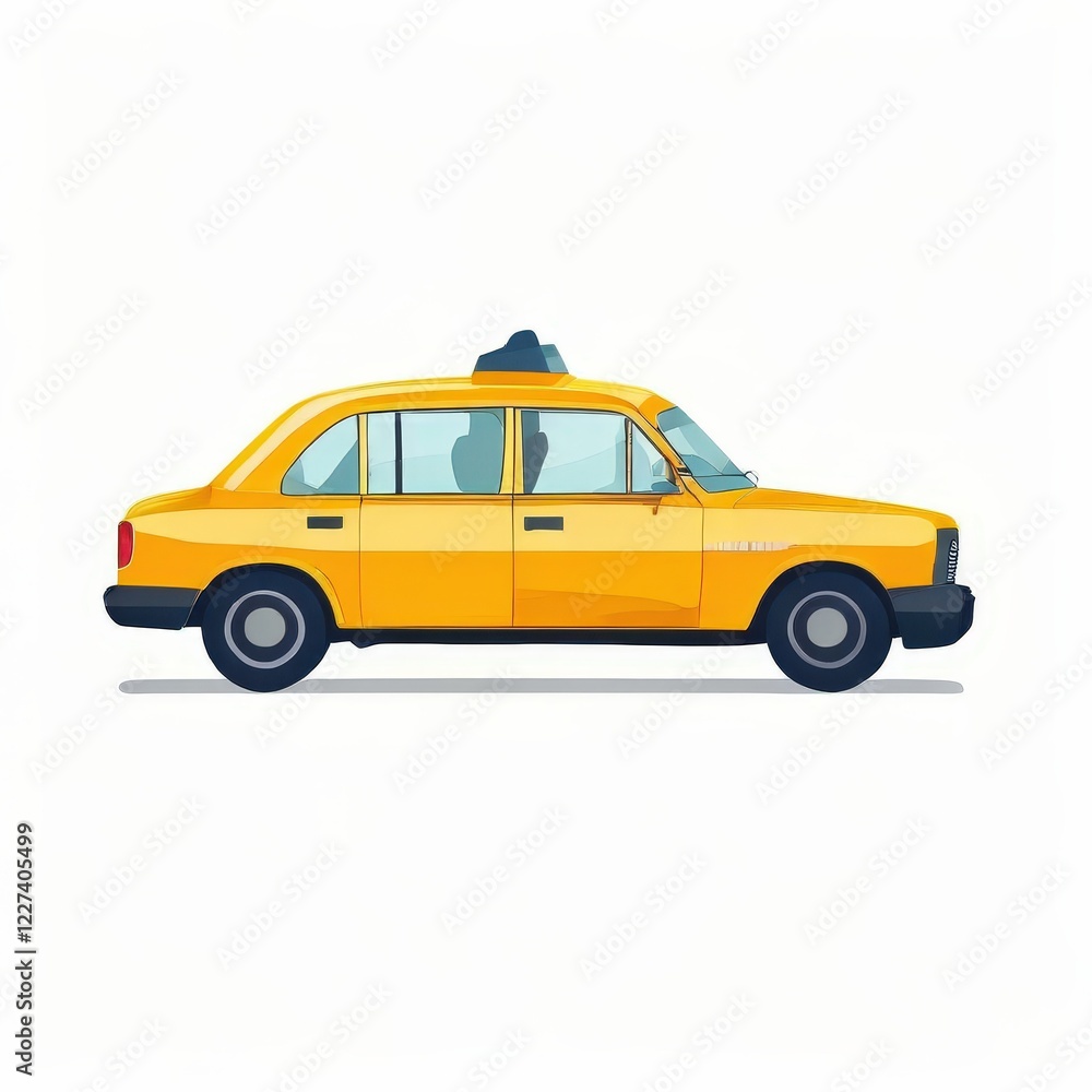 the AI Image Generator, Yellow Taxi Cab Illustration with Minimalistic Design the AI Image Generator, Yellow Taxi Cab Illustration with Minimalistic Design