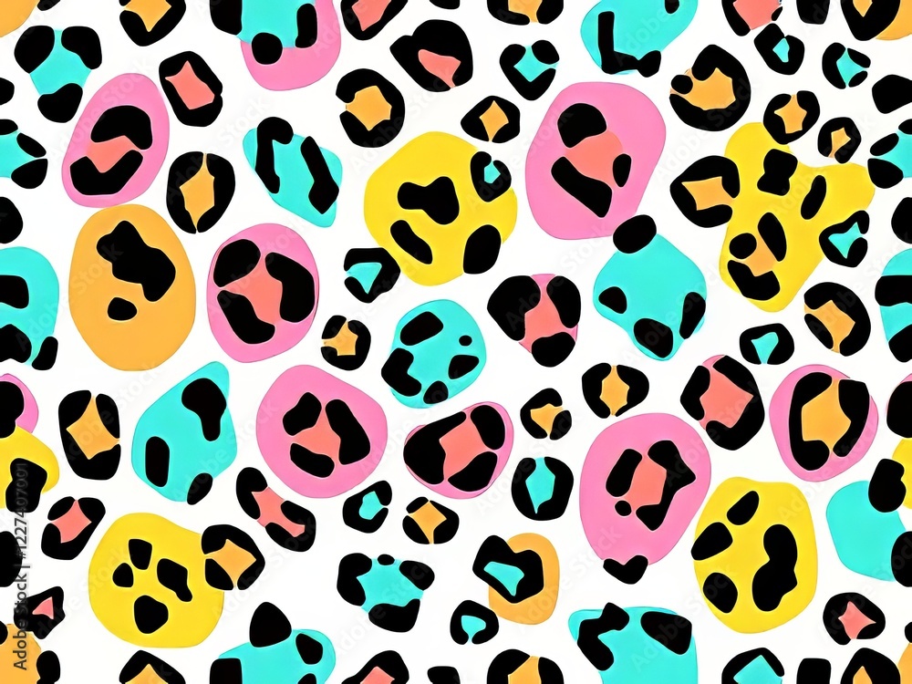 Fototapeta premium Easter Leopard Print Digital Paper - Vibrant Crafts Background