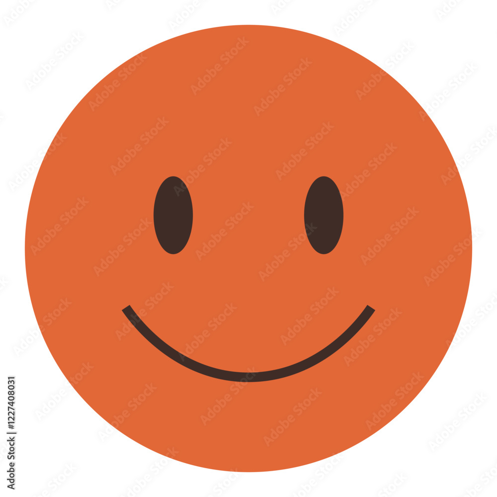 Happy face design with bright orange circle and dark oval eyes conveying positivity, joy, and friendliness. Ideal for happiness, optimism, communication, mood, mental health, branding fun themes Happy face design with bright orange circle and dark oval eyes conveying positivity, joy, and friendliness. Ideal for happiness, optimism, communication, mood, mental health, branding fun themes