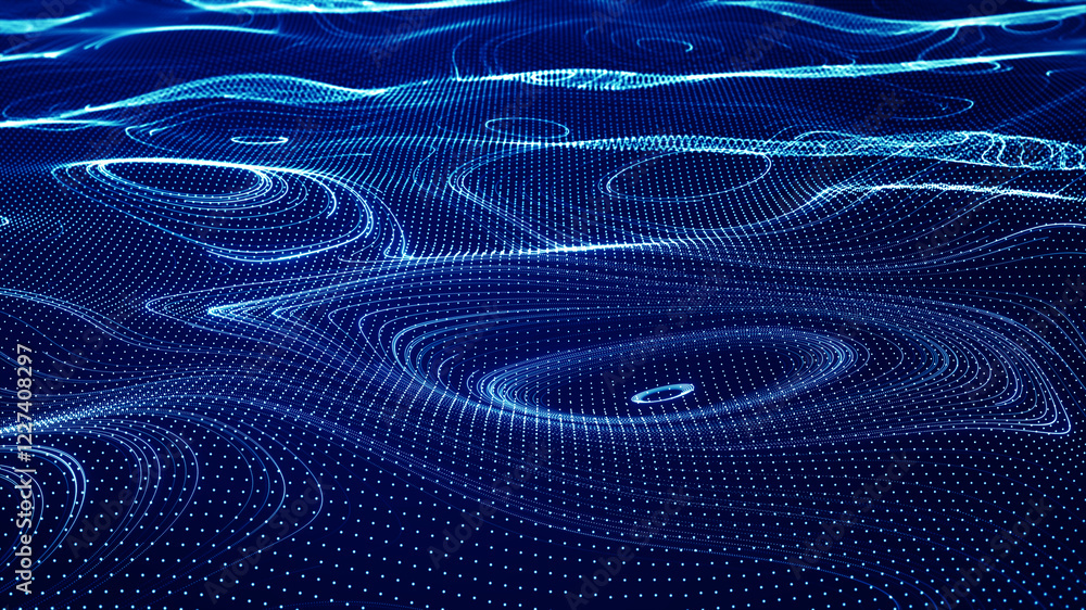custom made wallpaper toronto digitalAbstract Cyber Big Data Flow Particles. Big Data Flow And Artificial Intelligence With Lines And A Grid Wave Pattern Ideal For Data Analytics And Technology Concepts.