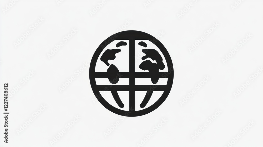 Minimalist illustration of the globe symbolizing global connectivity and communication through technology. Generative AI Minimalist illustration of the globe symbolizing global connectivity and communication through technology. Generative AI