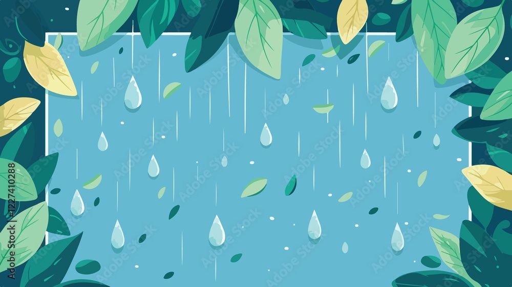 Vector Illustration of Rain Drops on Weather Background Vector Illustration of Rain Drops on Weather Background