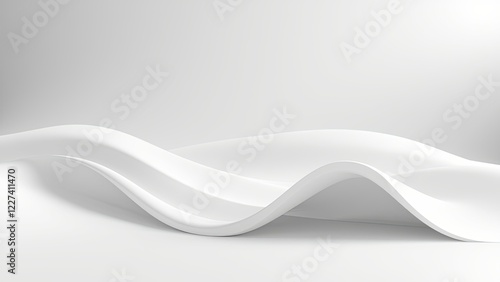 Wallpaper Mural Abstract white wave forms create a minimalist, elegant design. Torontodigital.ca