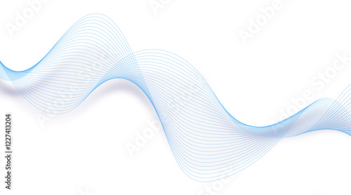 Modern abstract glowing wave lines on white background. Dynamic flowing wave design element. Futuristic technology and sound wave pattern. Abstract Modern Line, Wave Designed On white Background.