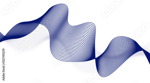 Modern abstract glowing wave lines on white background. Dynamic flowing wave design element. Futuristic technology and sound wave pattern. Abstract Modern Line, Wave Designed On white Background.