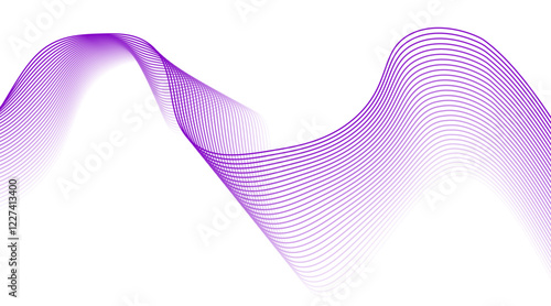 Modern abstract glowing wave lines on white background. Dynamic flowing wave design element. Futuristic technology and sound wave pattern. Abstract Modern Line, Wave Designed On white Background.