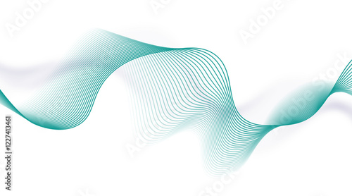 Modern abstract glowing wave lines on white background. Dynamic flowing wave design element. Futuristic technology and sound wave pattern. Abstract Modern Line, Wave Designed On white Background.
