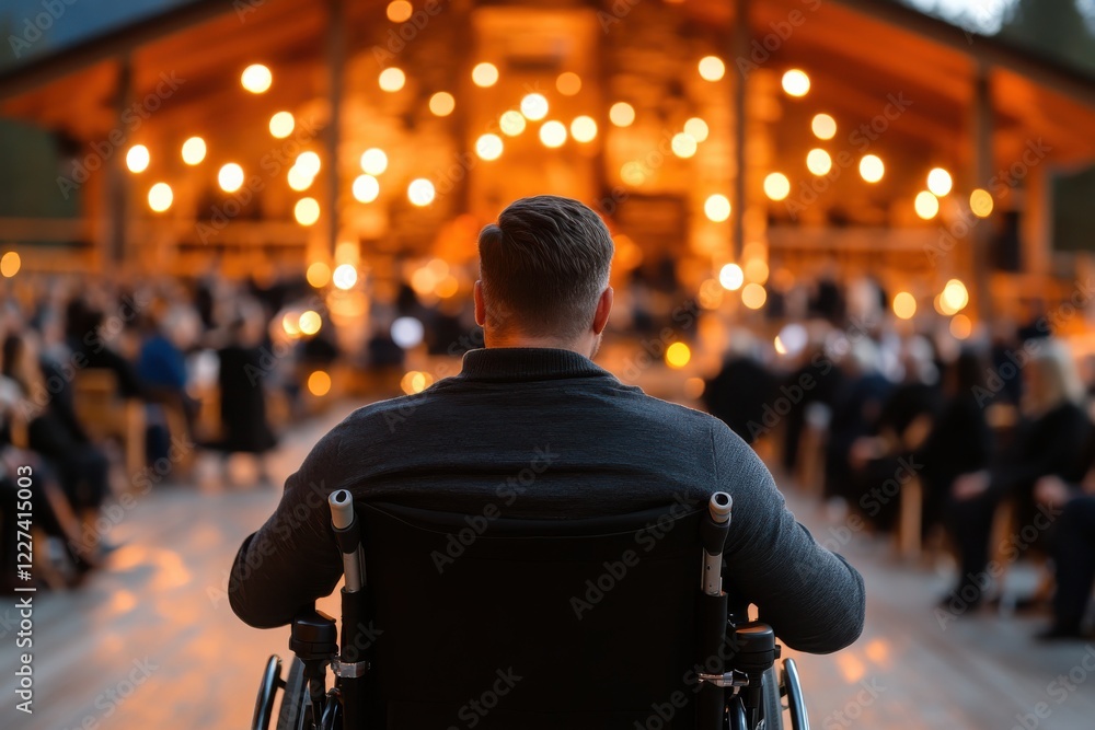 A captivating perspective of a well-attended event viewed from a wheelchair, showcasing inclusivity and community engagement in an inspiring setting. A captivating perspective of a well-attended event viewed from a wheelchair, showcasing inclusivity and community engagement in an inspiring setting.