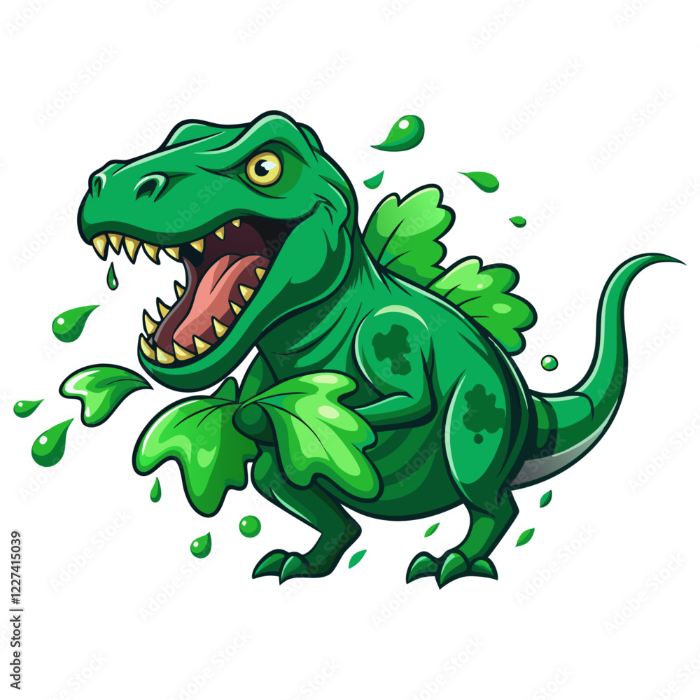 Fototapeta premium Green T-Rex Mascot illustration 