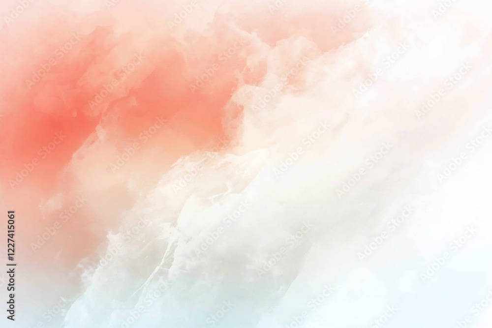 Fototapeta premium Soft pastel abstract background blending warm coral and cool white tones, ideal for creative projects