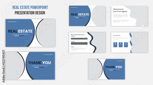 Powerpoint presentation templates set for business and real estate. Use for keynote presentation, brochure design, website slider, landing page, annual report, company profile, social media banner