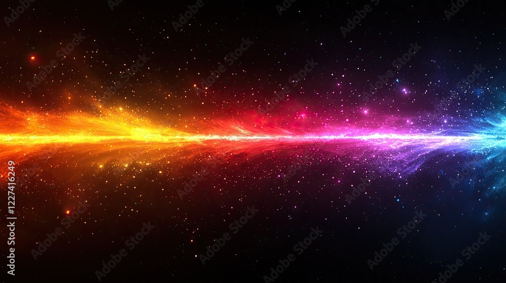 Fototapeta premium Cosmic Energy Stream Blazing Across Dark Space
