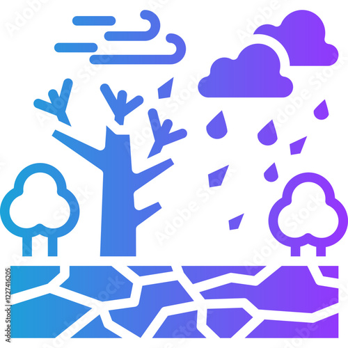 Heavy Rain glyph gradient icon