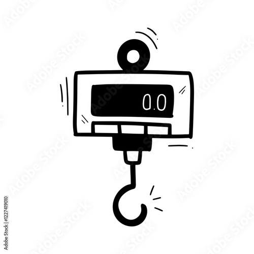 Hand Drawn Weighing Scale Illustration. Doodle Vector. Isolated on White Background - EPS 10 Vector