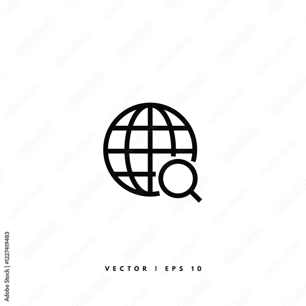 Web Search Icon. Editable Stroke Web Search Icon. Editable Stroke