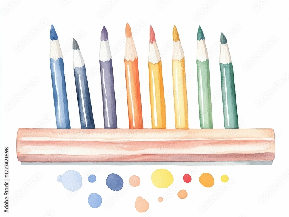 Naklejka premium Beautifully crafted watercolor circular social media buttons featuring soft pastel gradients and subtle glowing edges painted in a cheerful and vibrant color palette