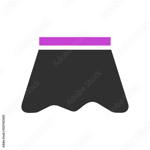 Abstract geometric black form with pink stripe