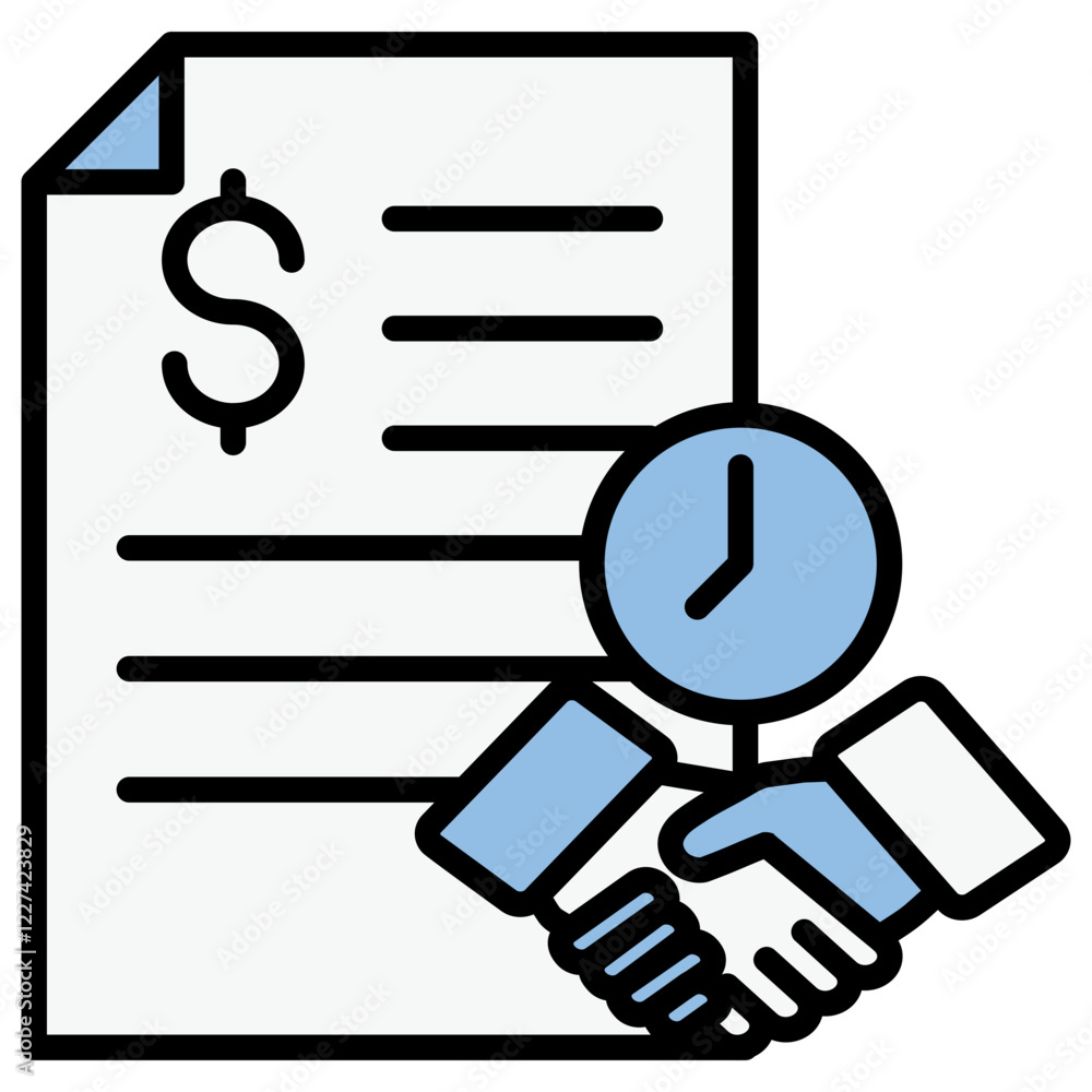 Obraz premium Contract Blue Black Icon