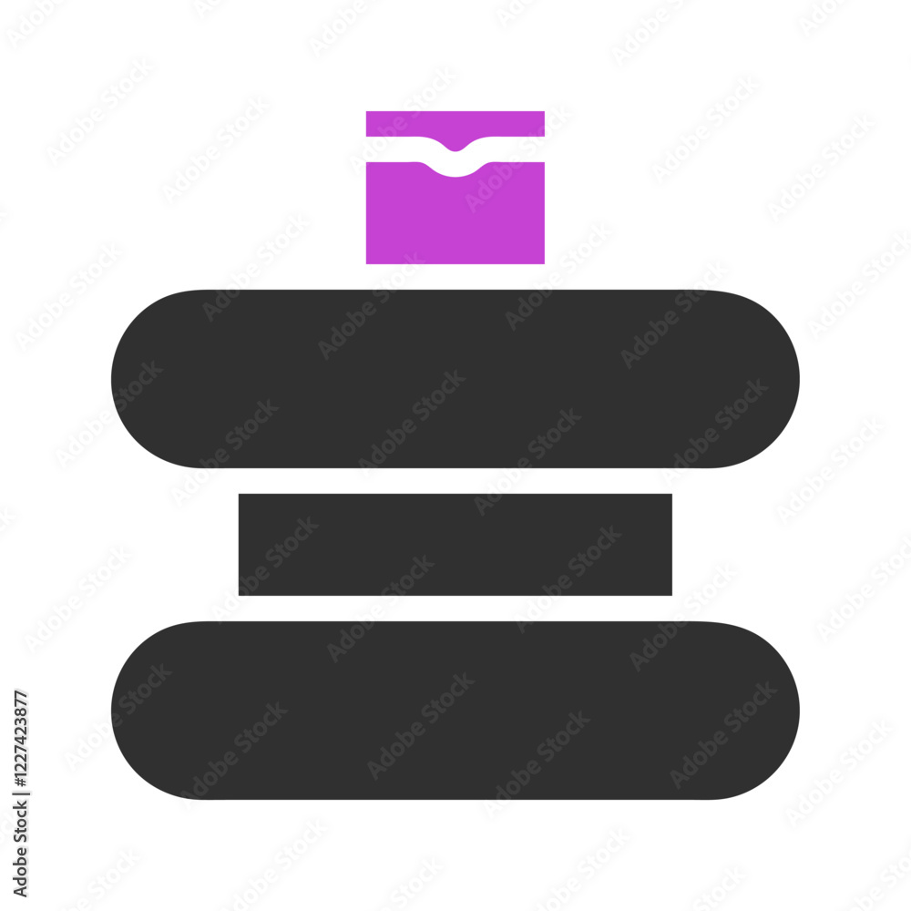 Abstract geometric black and purple object icon art Abstract geometric black and purple object icon art
