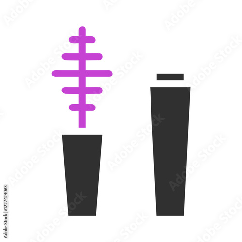 A simple image of a mascara and its applicator