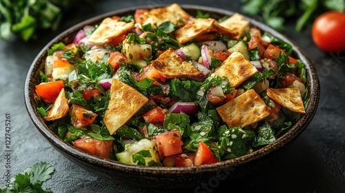 Delicious Tabbouleh Salad with Crispy Pita Bread