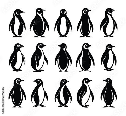 Black and White Penguins for Wildlife Design