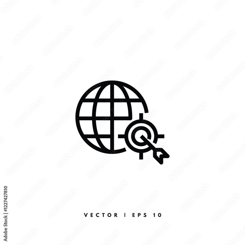 Internet Target Icon. Editable Stroke Internet Target Icon. Editable Stroke