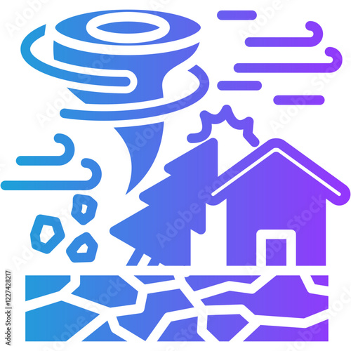 Typhoon glyph gradient icon
