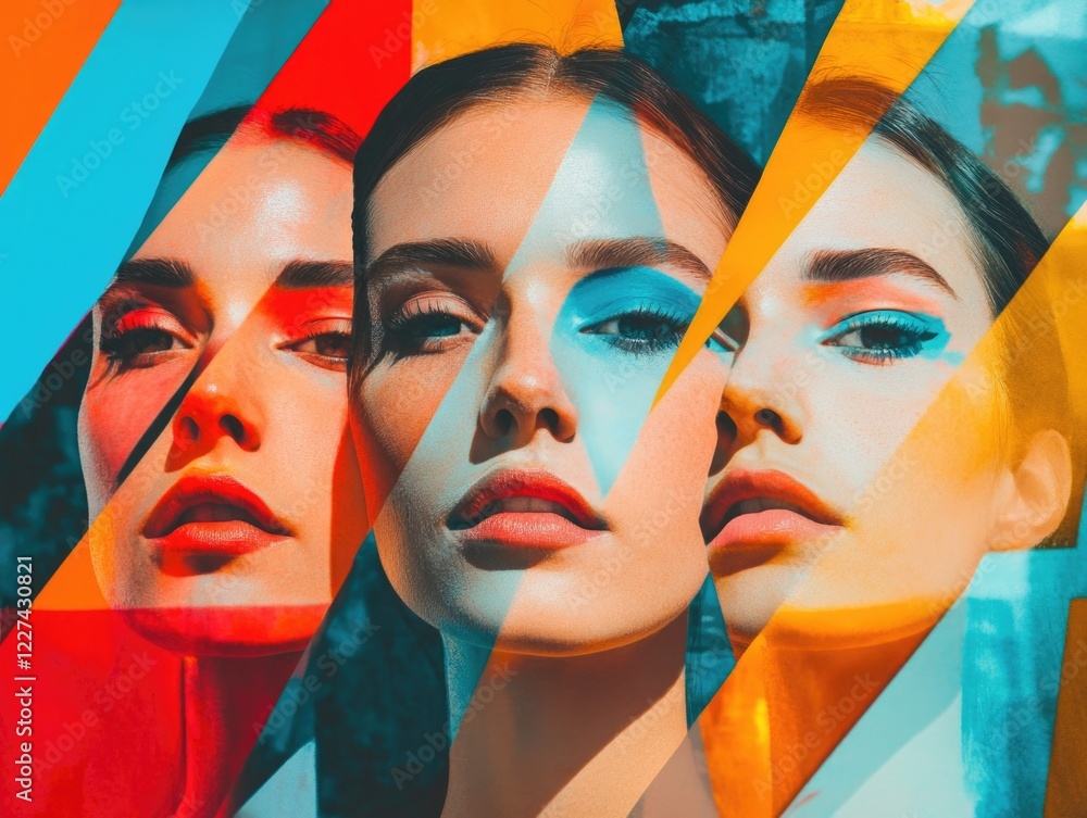 Obraz premium Women with colorful makeup