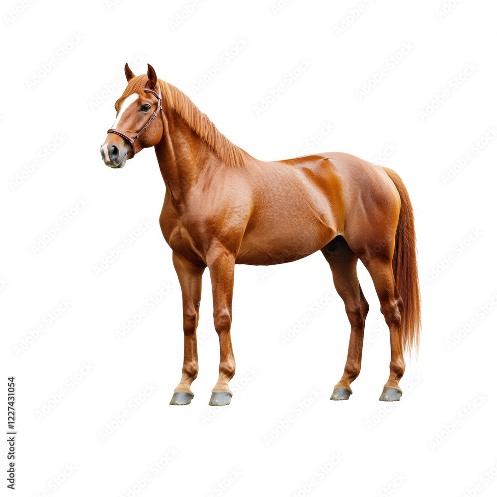Obraz premium Majestic Chestnut Horse Standing Gracefully in Natural Setting