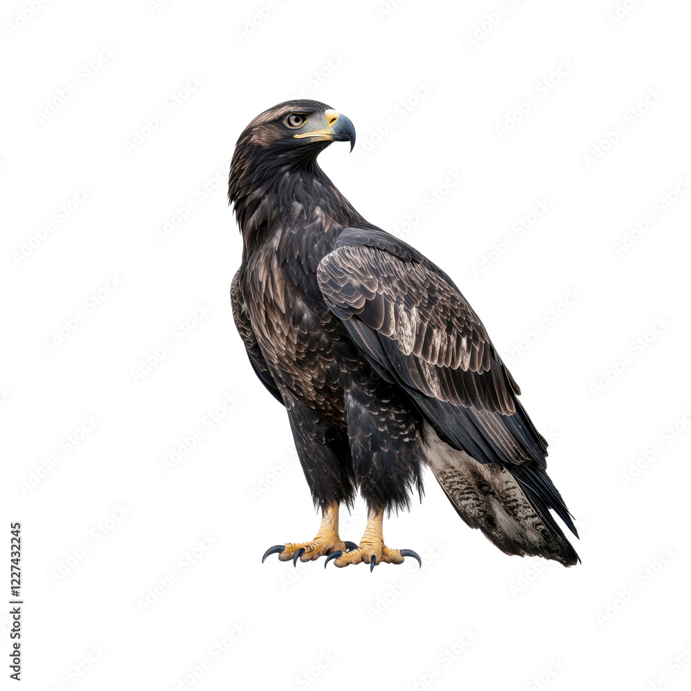 Majestic Bird of Prey Standing Proudly on Ground in Natural Habitat Majestic Bird of Prey Standing Proudly on Ground in Natural Habitat