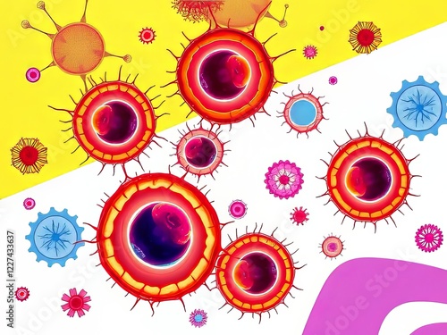 Vibrant Animal Cell Backgrounds - Scientific Illustrations