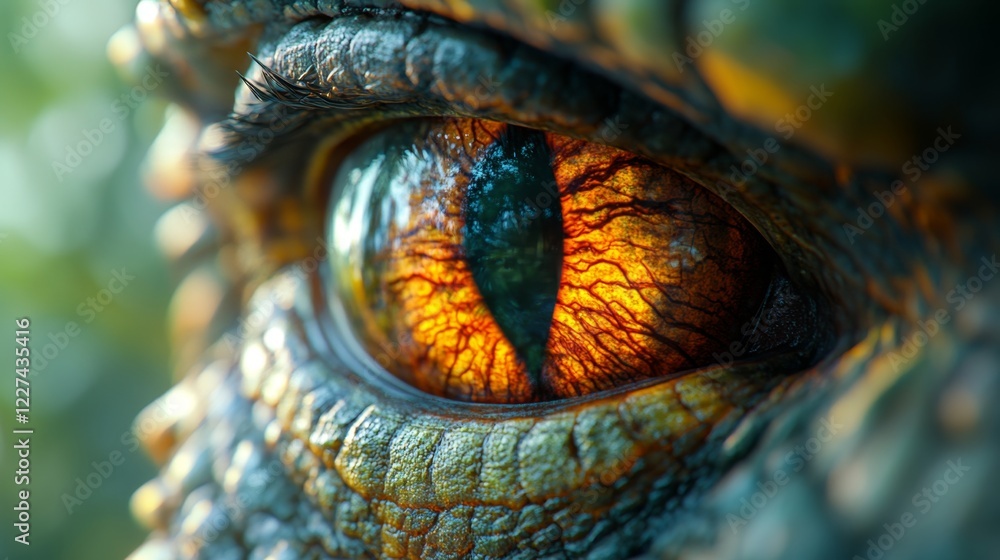 Close-up cinematic render of a hyper-detailed dinosaur eye against a greenscreen backdrop, ultra-sharp reflections and textured reptilian skin, 8K Close-up cinematic render of a hyper-detailed dinosaur eye against a greenscreen backdrop, ultra-sharp reflections and textured reptilian skin, 8K