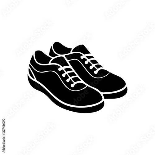 Pair of walking shoes icon vector illustration design on white background.