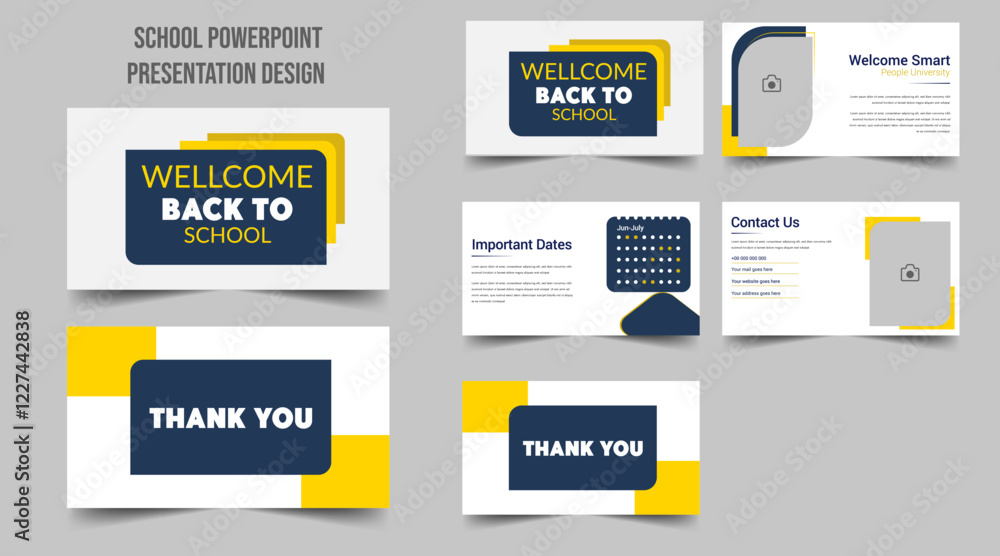 Education PowerPoint presentation slides template design. School PowerPoint presentation slide template design education profile kids vector, brochure design, landing page, annual report fashion 