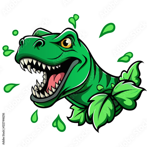 Green T-Rex Mascot illustration 