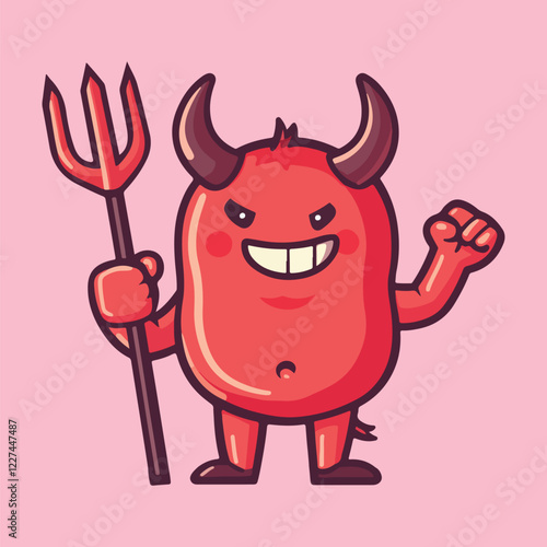 Cute Fierce Demon vector illustration