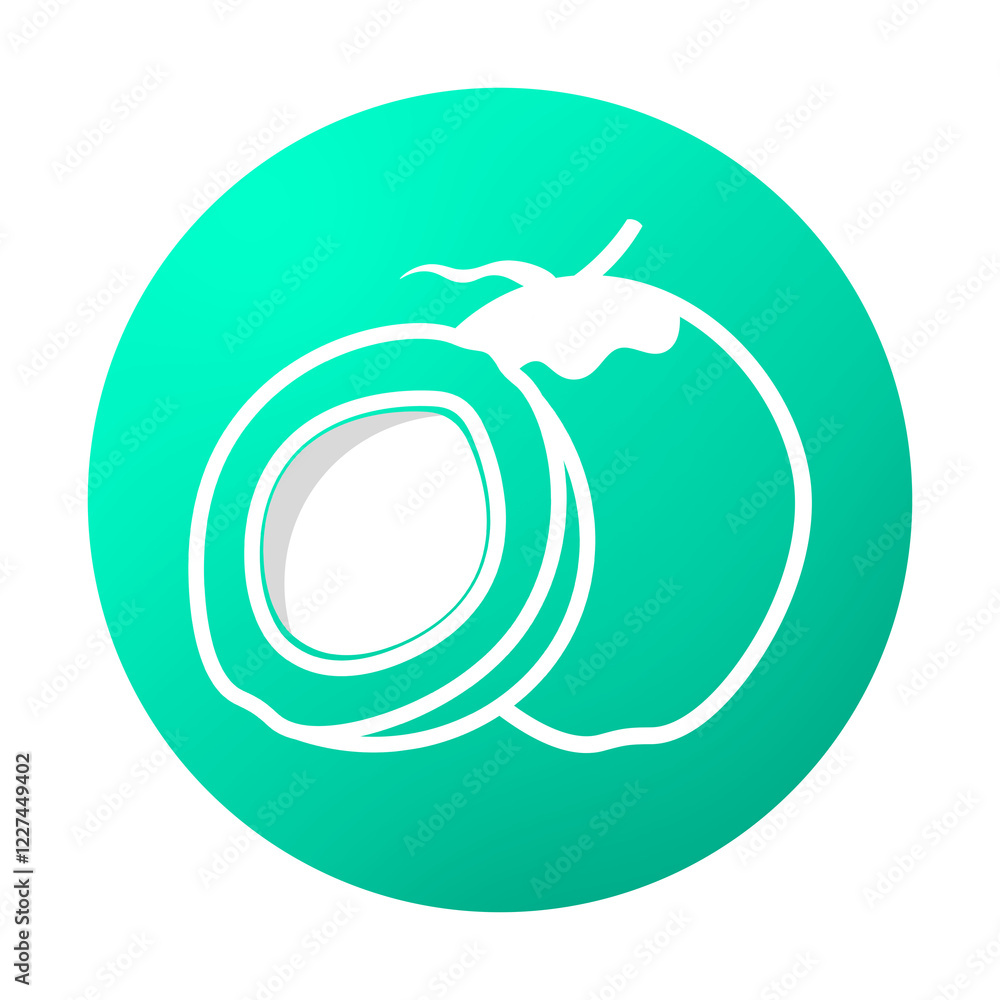 green coconut circle icon