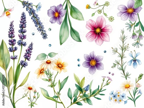 Vibrant Herb Watercolor Mother's Day Photo Frame Background