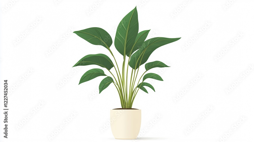 Modern Houseplant Decor Home Items Flat Vector Illustration Modern Houseplant Decor Home Items Flat Vector Illustration