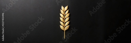 Gold wheat logo on black background with luxury style