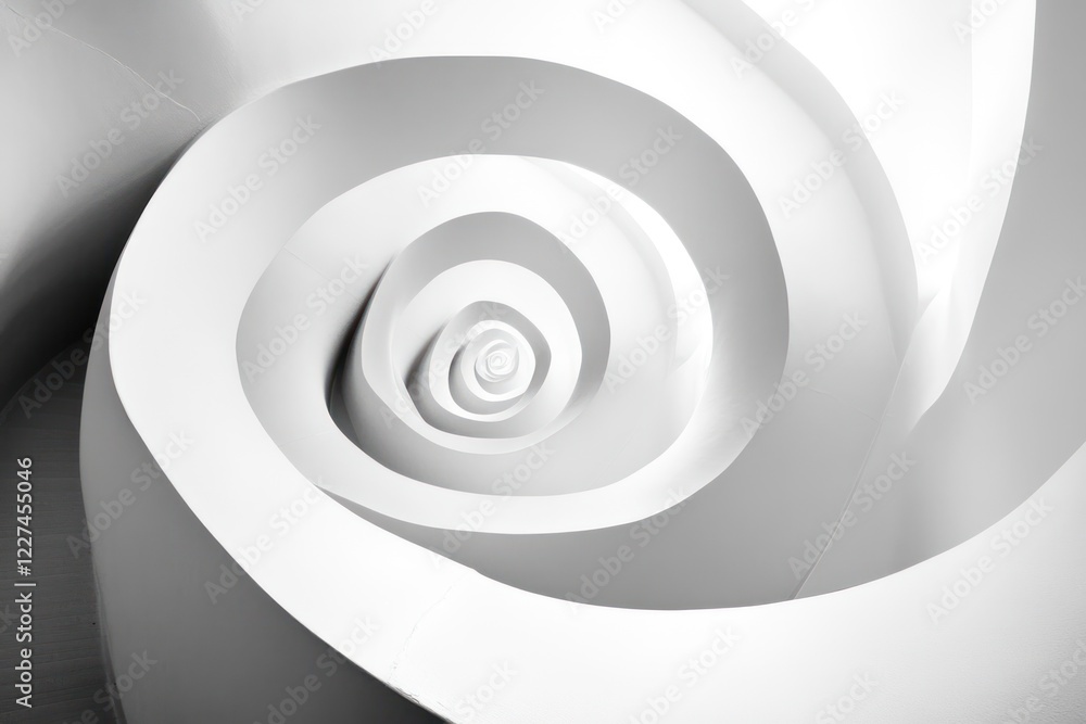 Abstract white spiral staircase, modern architecture, interior design, background Abstract white spiral staircase, modern architecture, interior design, background