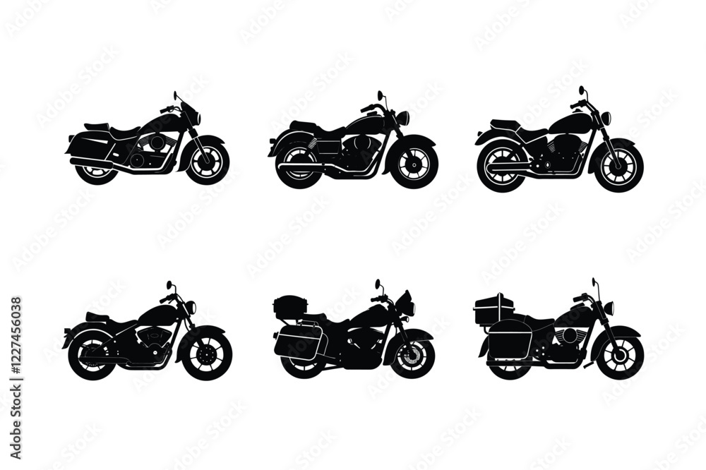 Obraz premium Vintage touring bike silhouette isolated on white background