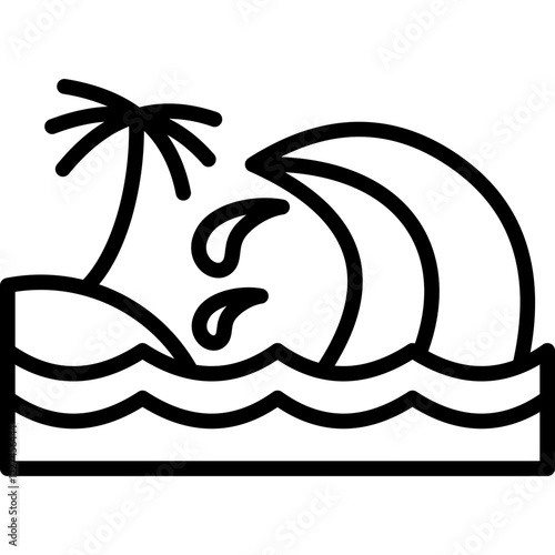 Tsunami line icon