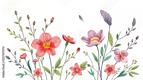 Vibrant Minimalist Nature Pattern Background - AI Art