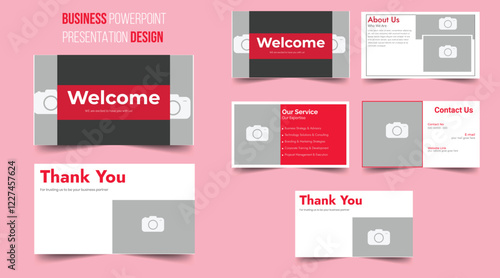 Creative business PowerPoint presentation slides template design. Use for modern keynote presentation background, brochure design, website slider, landing page, annual report, company profile