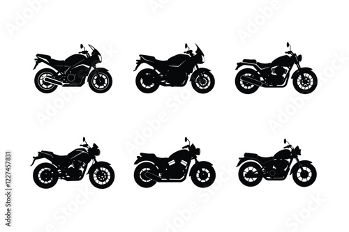 Touring motorcycle silhouette isolated on white background